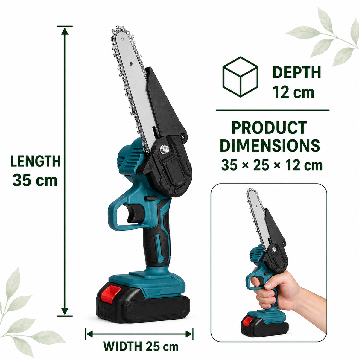 Miveo® 6" Cordless Mini Chainsaw (2 Batteries Included)
