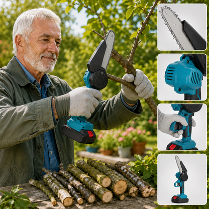 Miveo® 6" Cordless Mini Chainsaw (2 Batteries Included)
