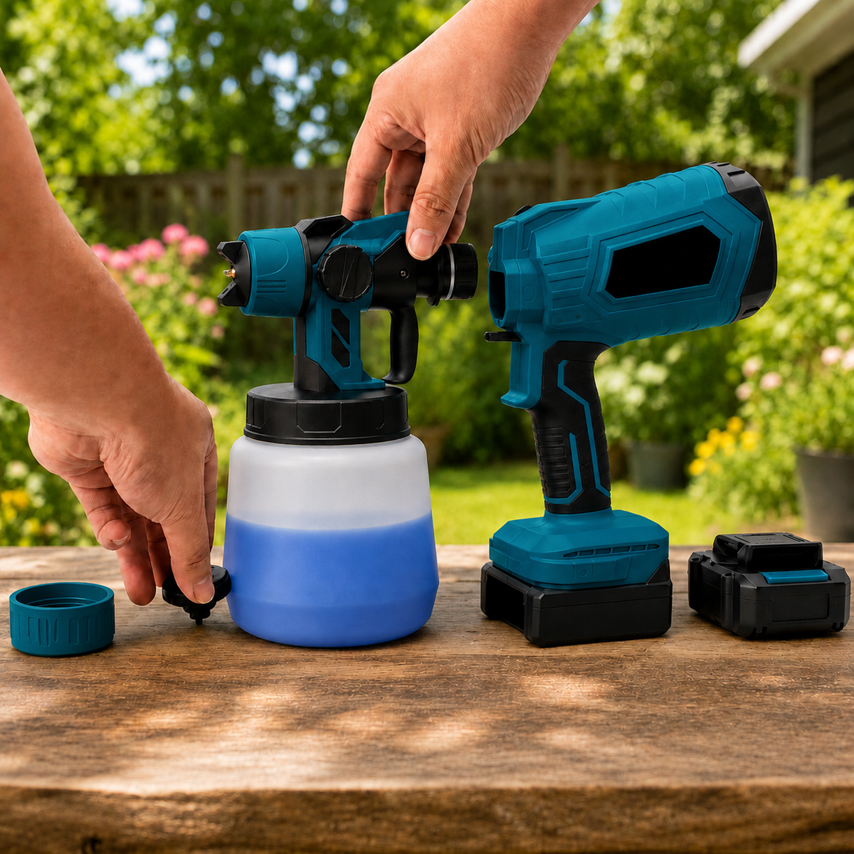 Miveo Paint Sprayer in use