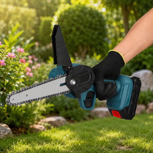 Miveo Mini Chainsaw in use